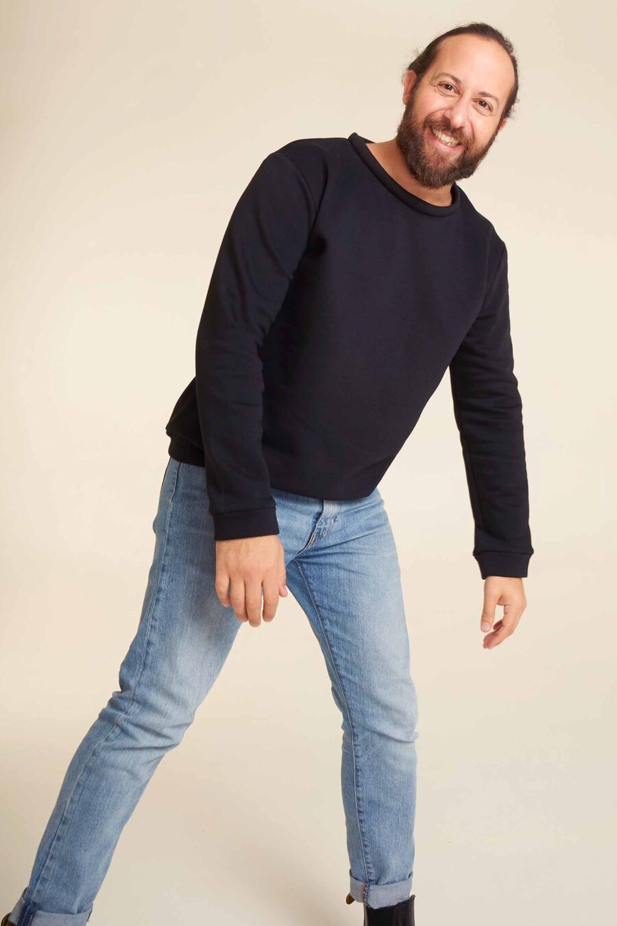 2-in-1 sweatshirt für männer in schwarz