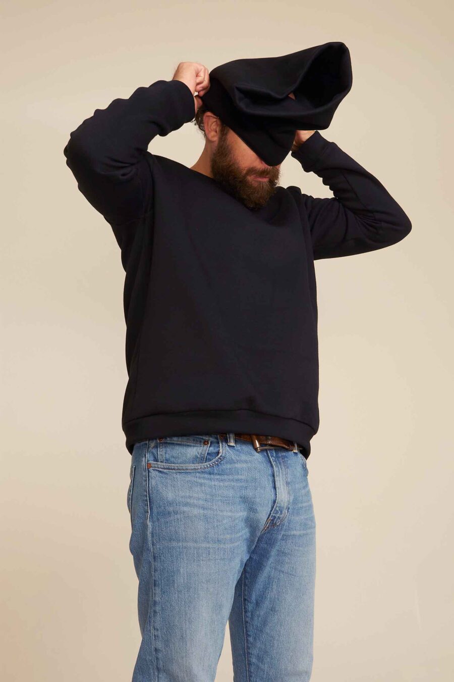 2-in-1 sweatshirt für männer in schwarz