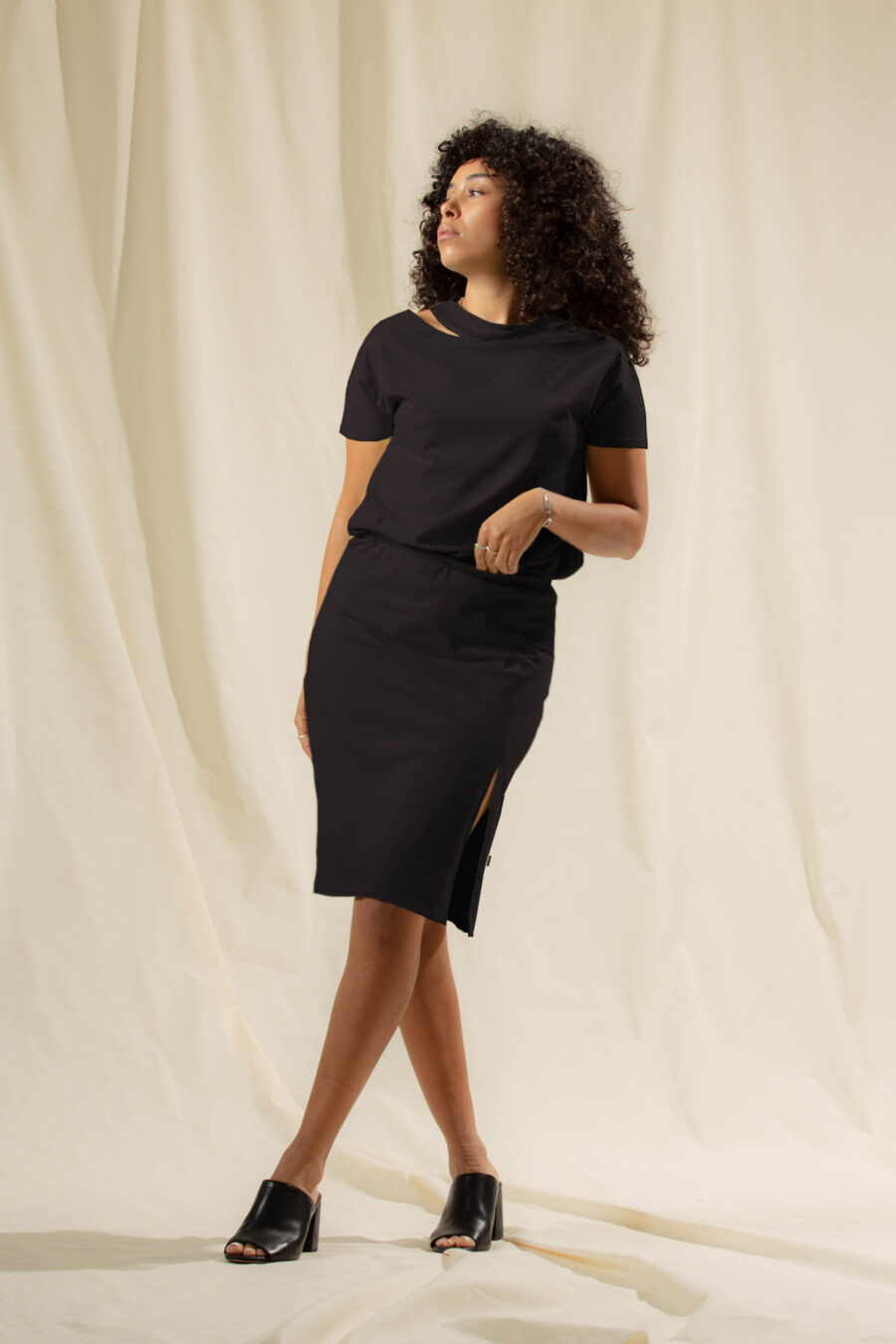 Jerseykleid schwarz