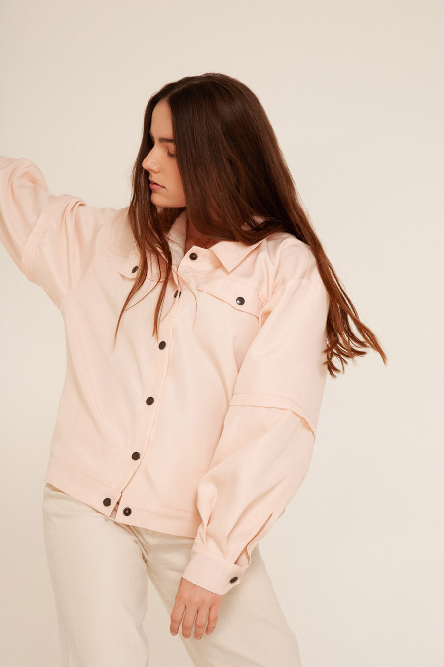 Zipperjacke in farbe rose für frauen